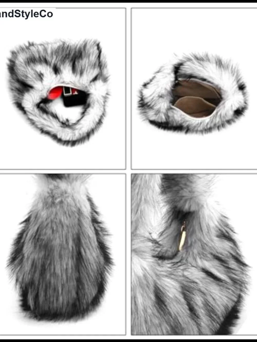 Faux Fur Hobo Shoulder Bag Fluffy Plush Tote Handbag Y2K Furry Purse for Women